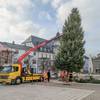 Aufstellen des Weihnachtsbaumes in Treuen